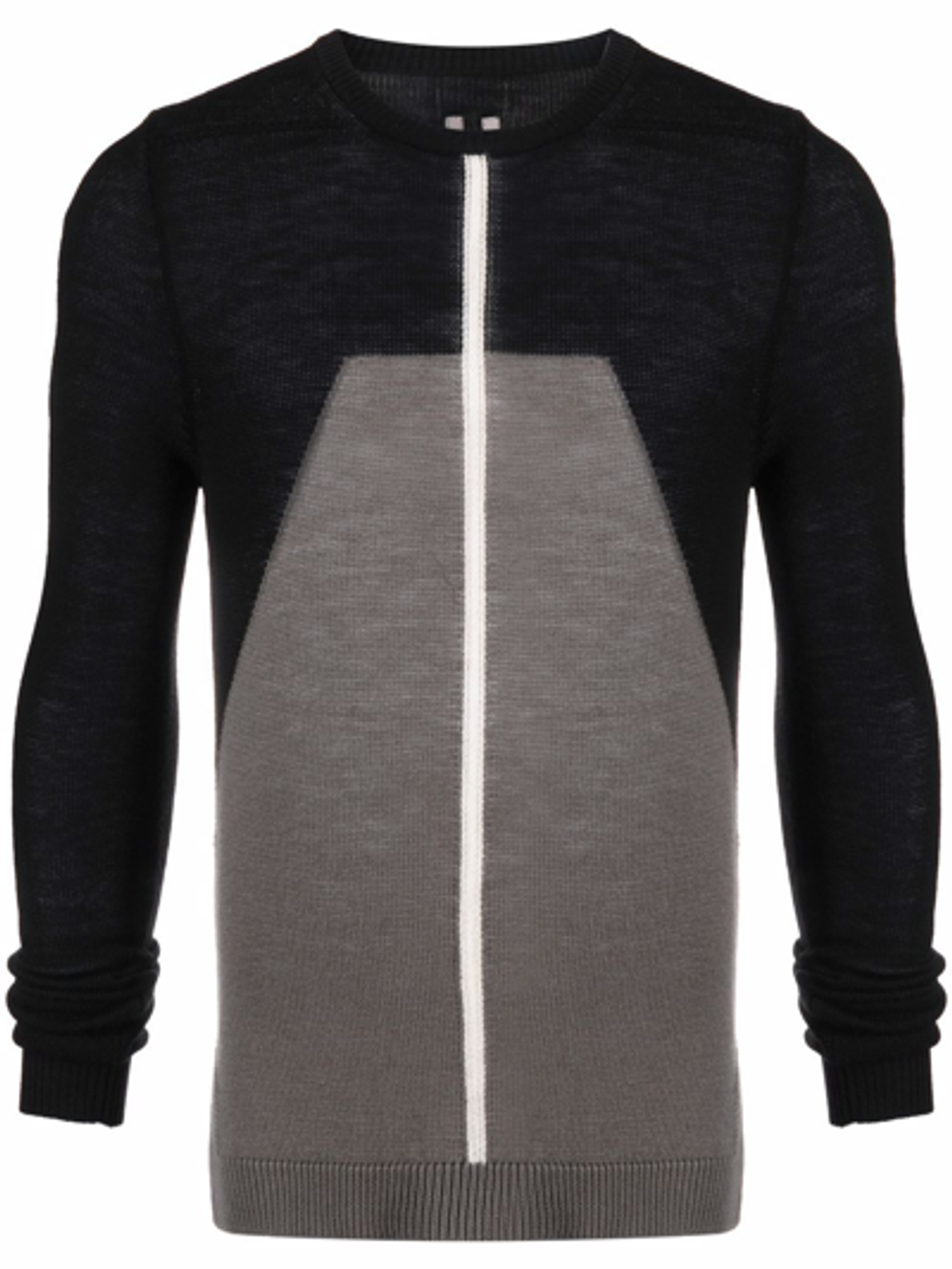 Rick Owens Panelled Virgin Wool Black Jumper