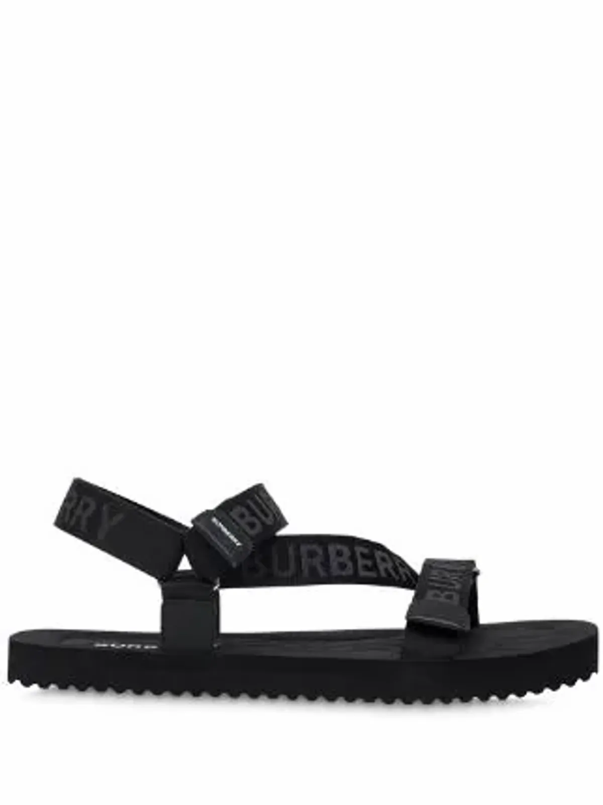 Burberry Patterson Logo-jacquard Canvas Sandals In Black