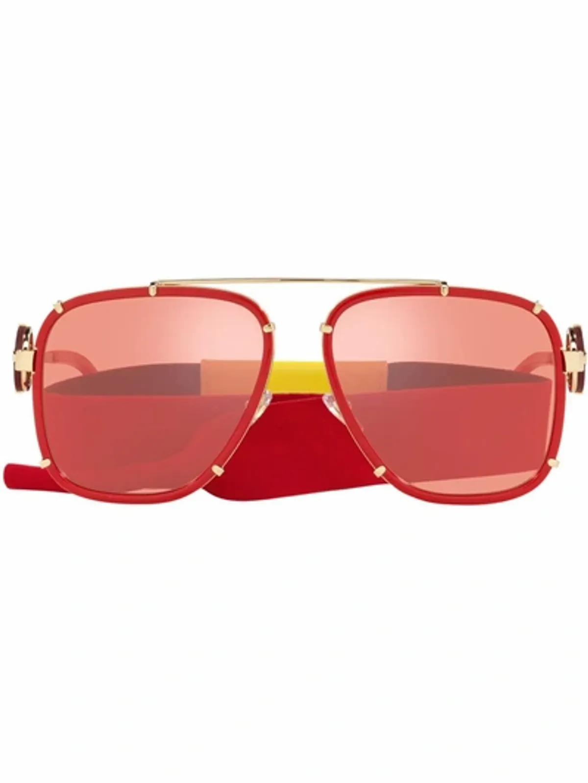 Versace Pilot-frame Metal Sunglasses In Red