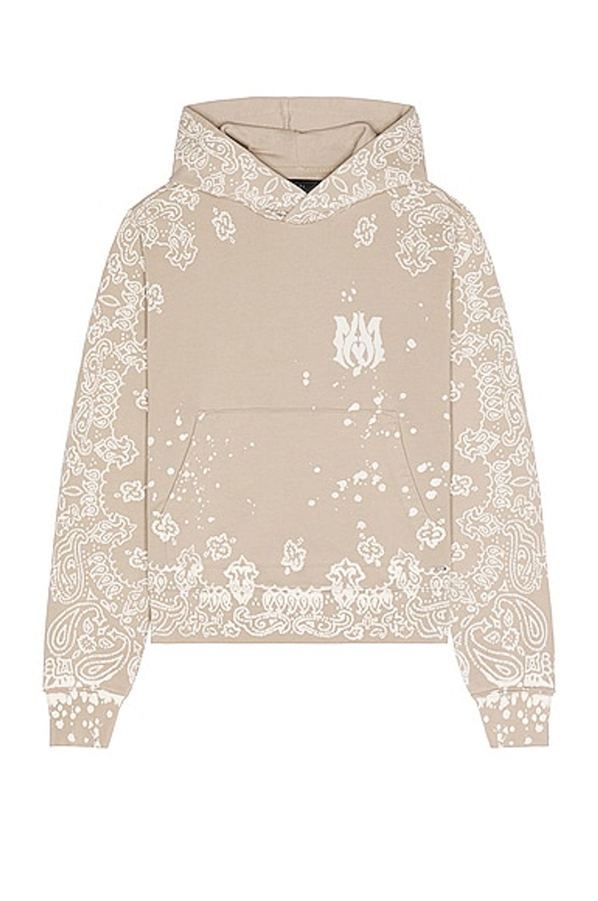 Amiri Taupe Bandana Bleach All Over Hoodie