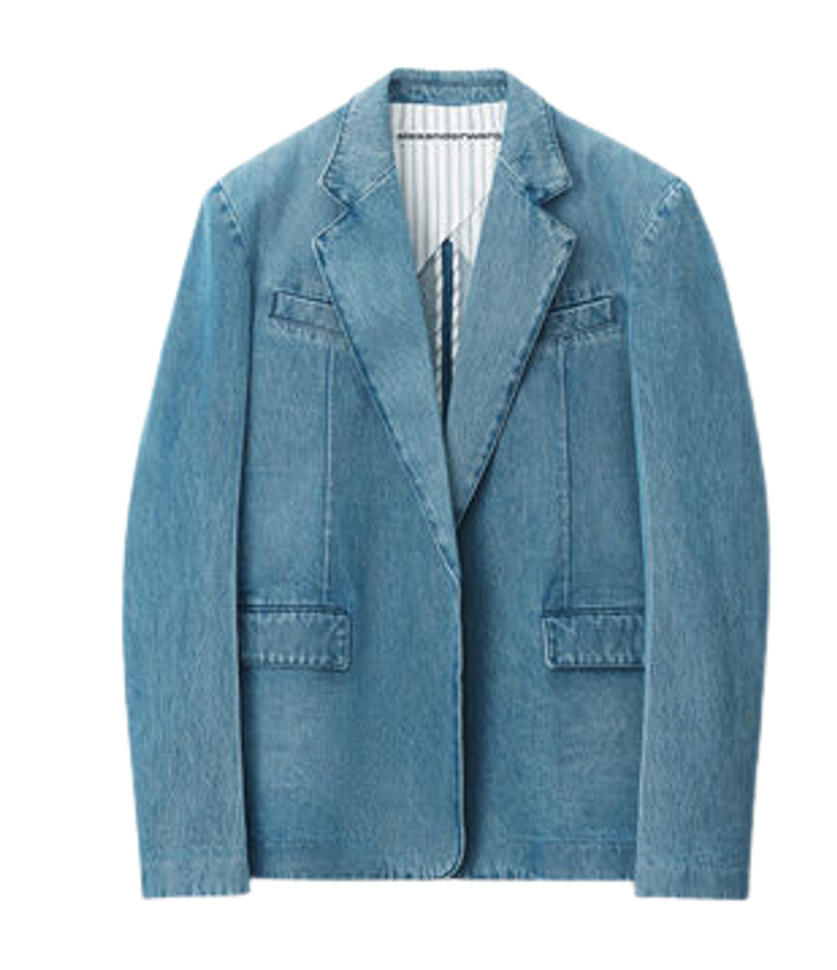 Alexander Wang Double Breast Boxy Cotton Denim Blazer