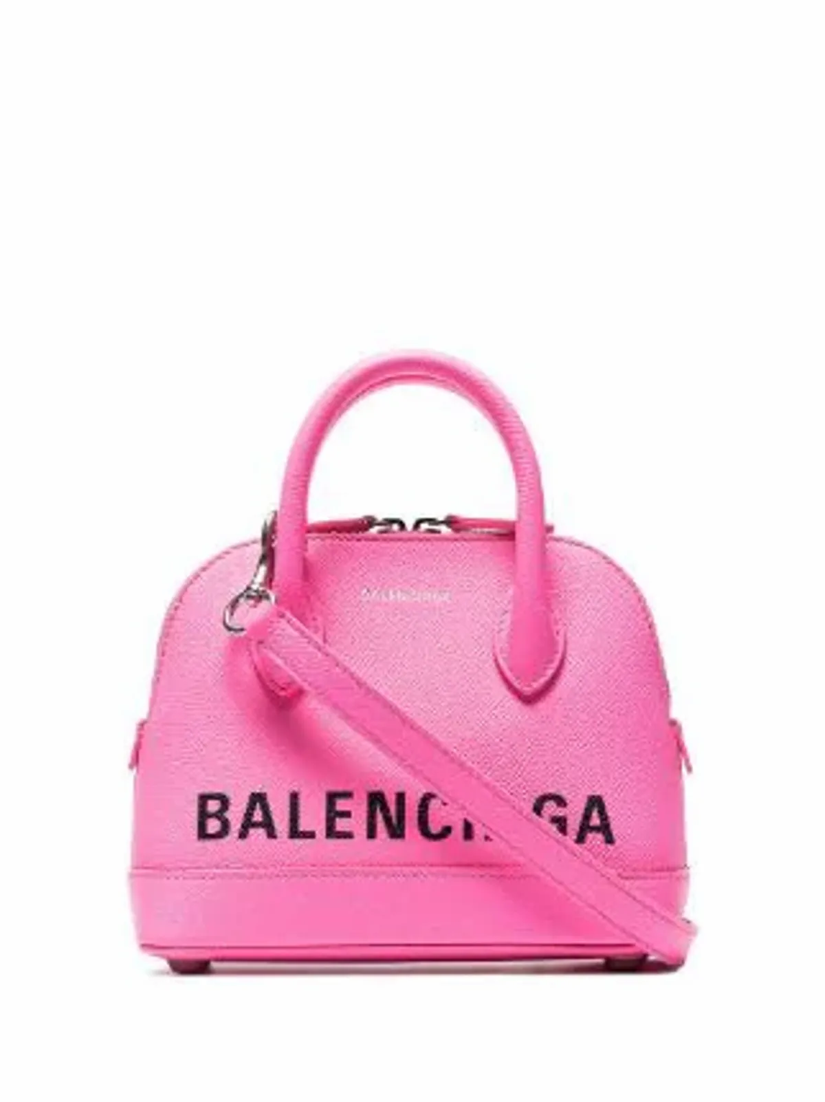 Balenciaga Extra Small Ville Logo Leather Crossbody Satchel In Pink