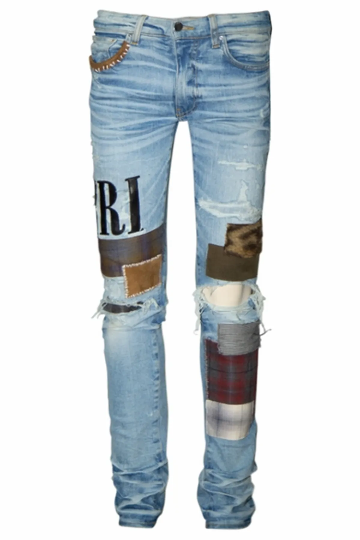 Amiri Grunge Patch Blue Jeans