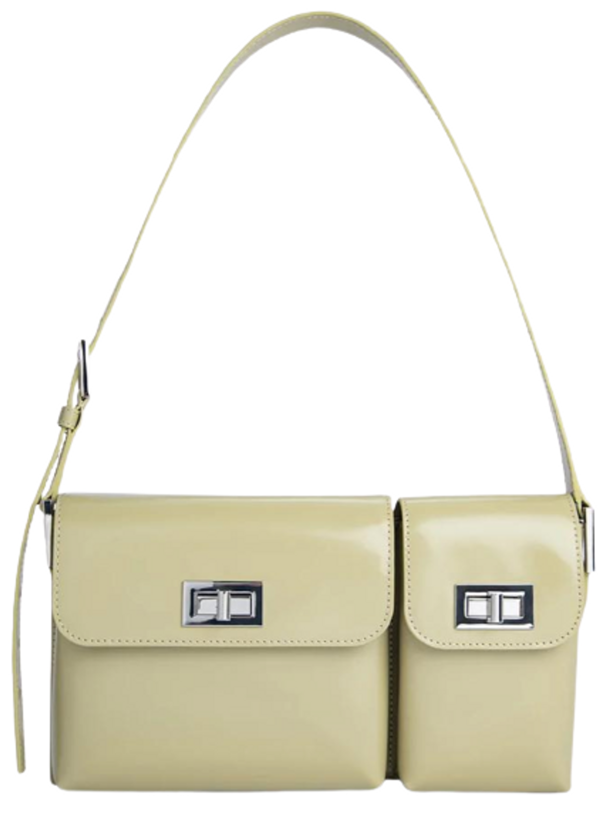 By Far Billy Olive Semi Patent Leather Bag