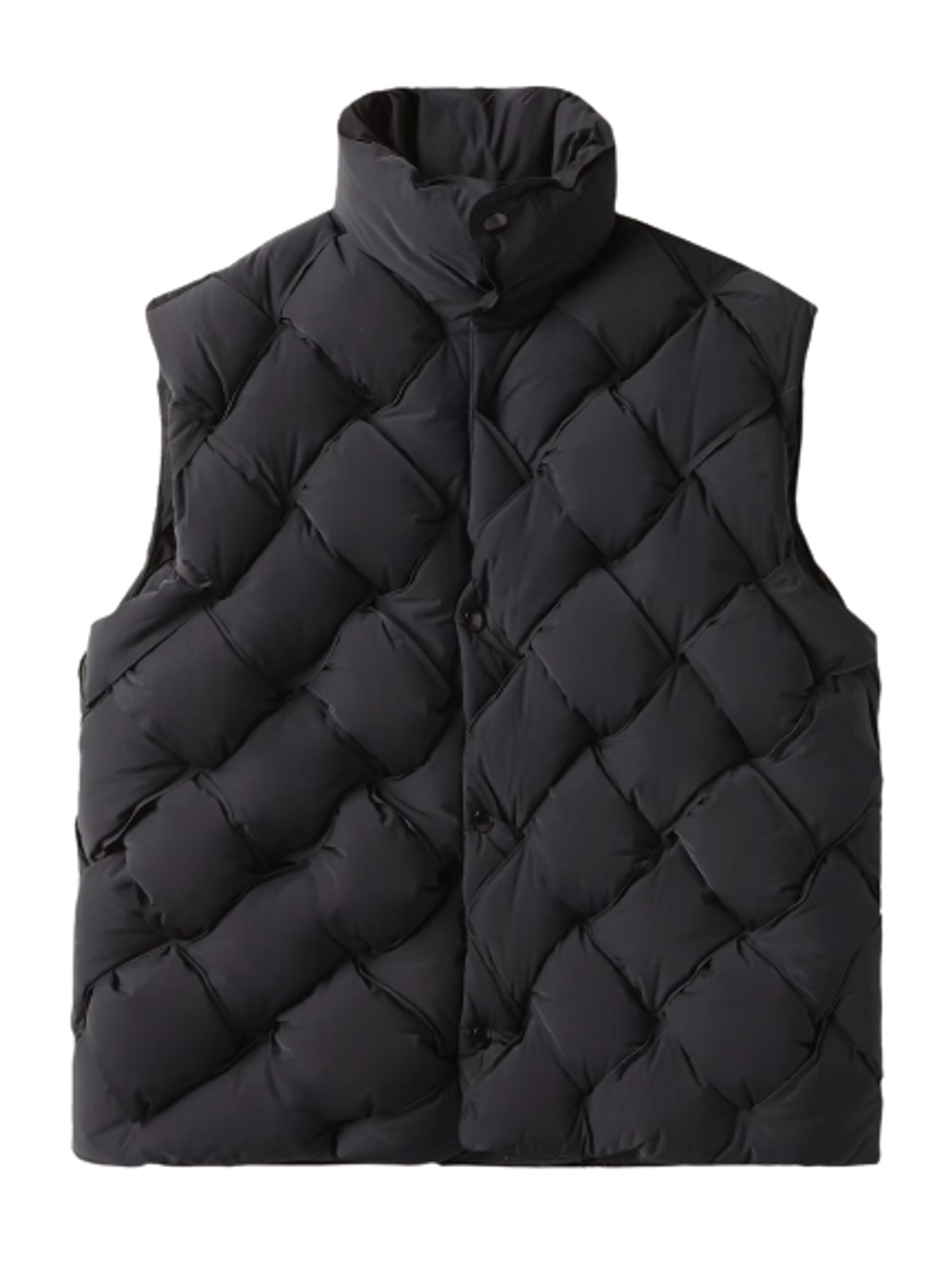 Bottega Veneta Intrecciato Black Padded Shell Gilet