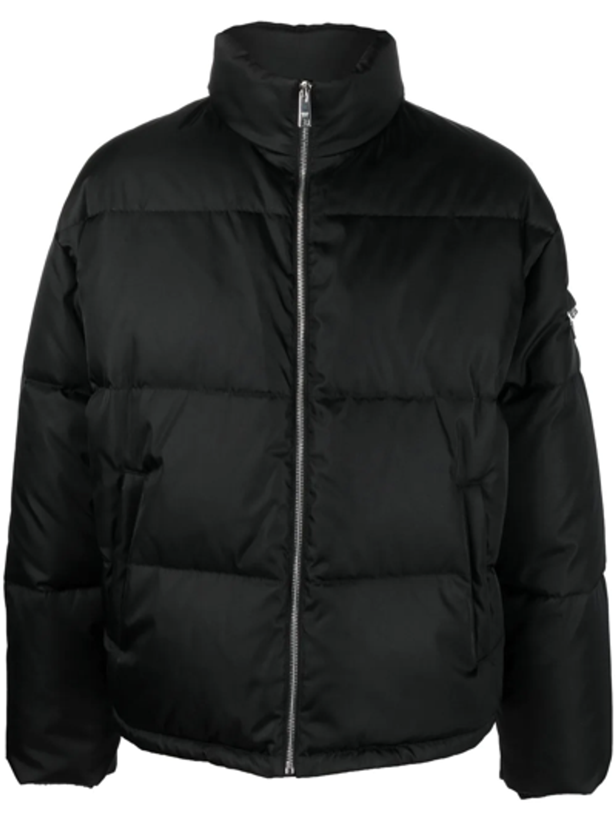 Prada Re-nylon Puffer Jacket In Nero