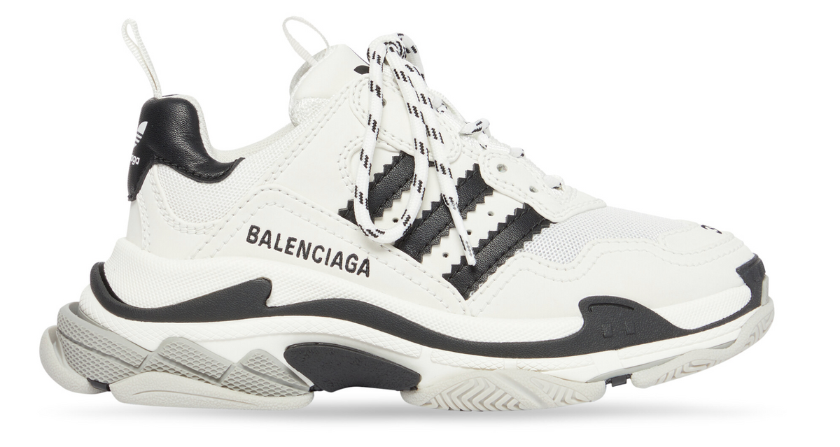 Adidas × Balenciaga Triple S White Black Sneakers