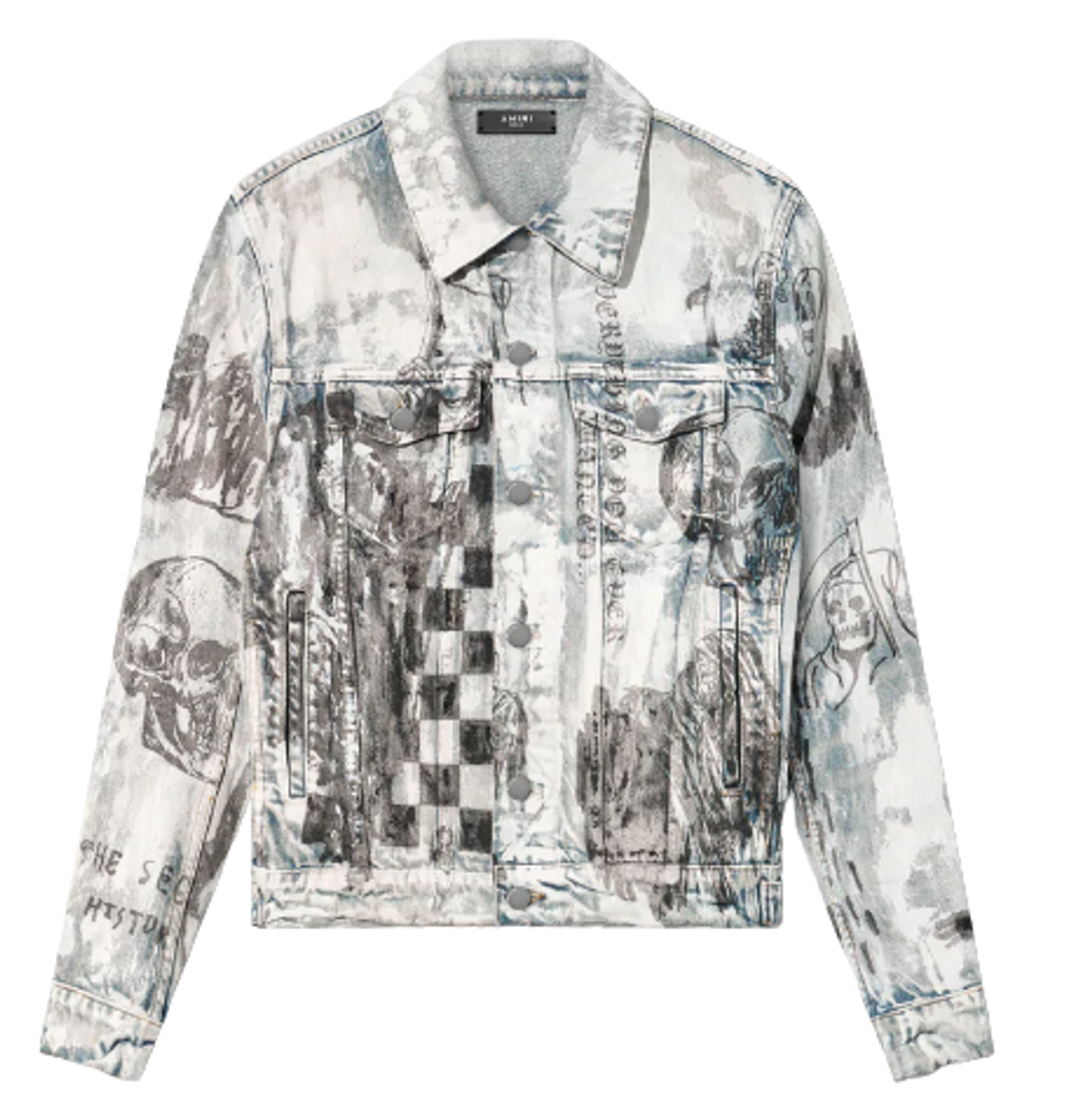 Amiri Painted Indigo Wes Lang Sketch Denim Jacket