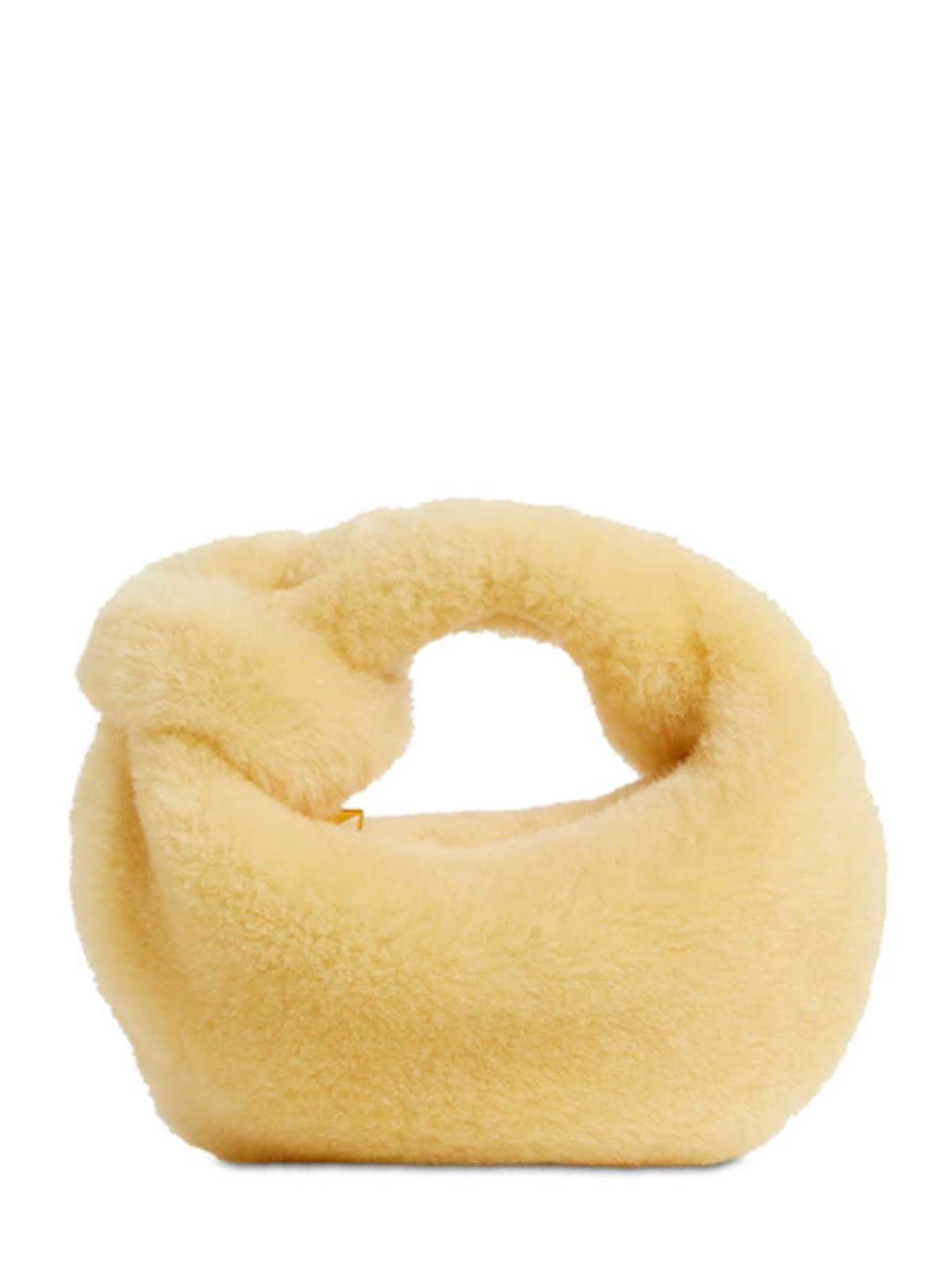 Bottega Yellow The Mini Jodie Shearling Clutch Bag WHAT’S ON