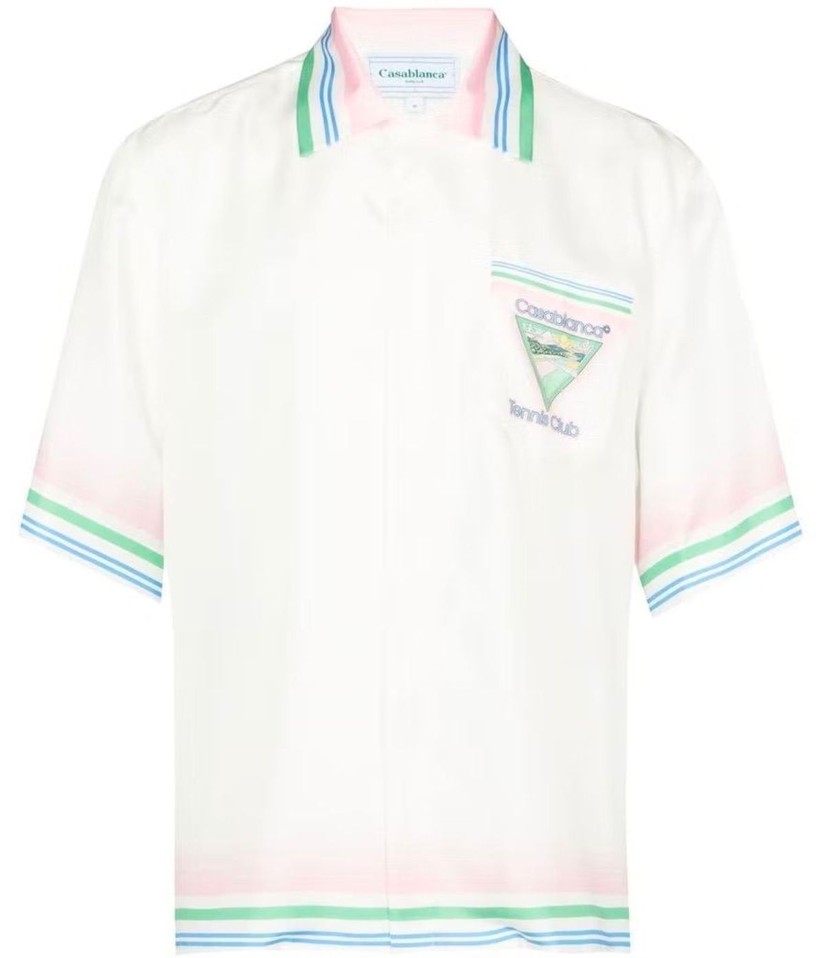 Casablanca Tennis Club Short Sleeve Silk Shirt