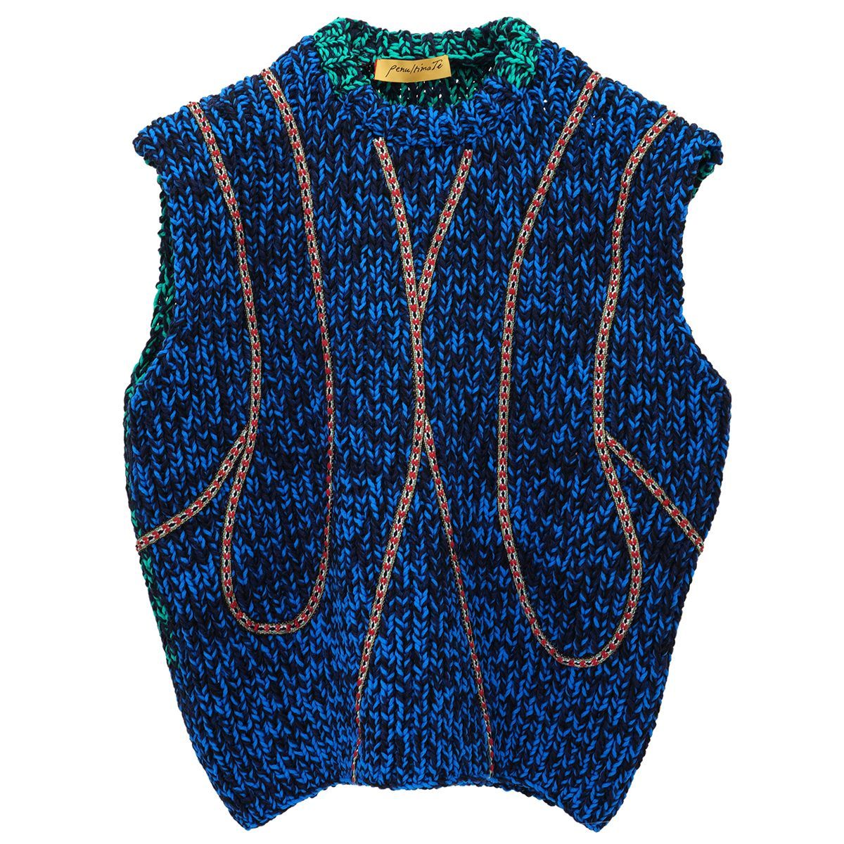 トップス penultimate 24st Traveler Knit Vest Penultimate Blue-Green Knit Vest | WHAT'S ON THE STAR?
