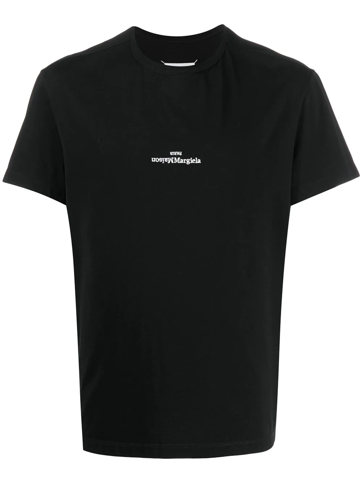 Maison Margiela Black Upside-Down Logo Crew-Neck T-shirt
