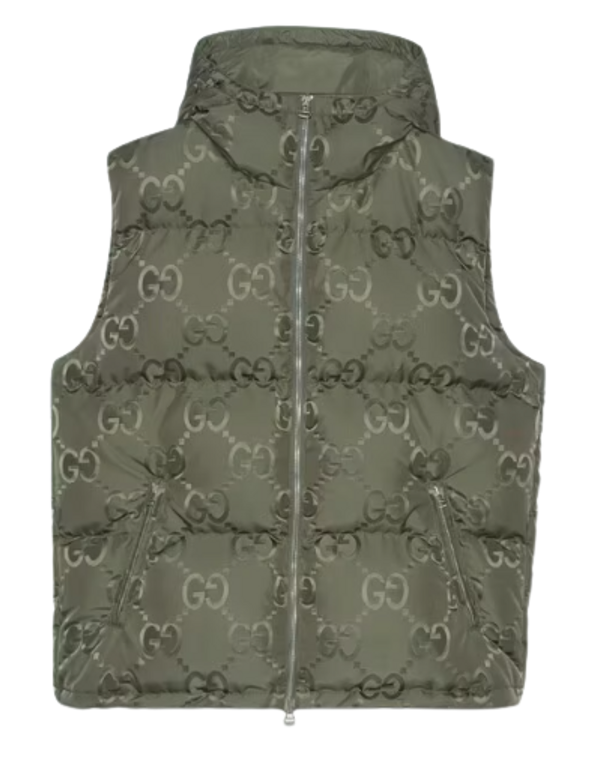 Gucci Green Jumbo Gg Canvas Down Vest