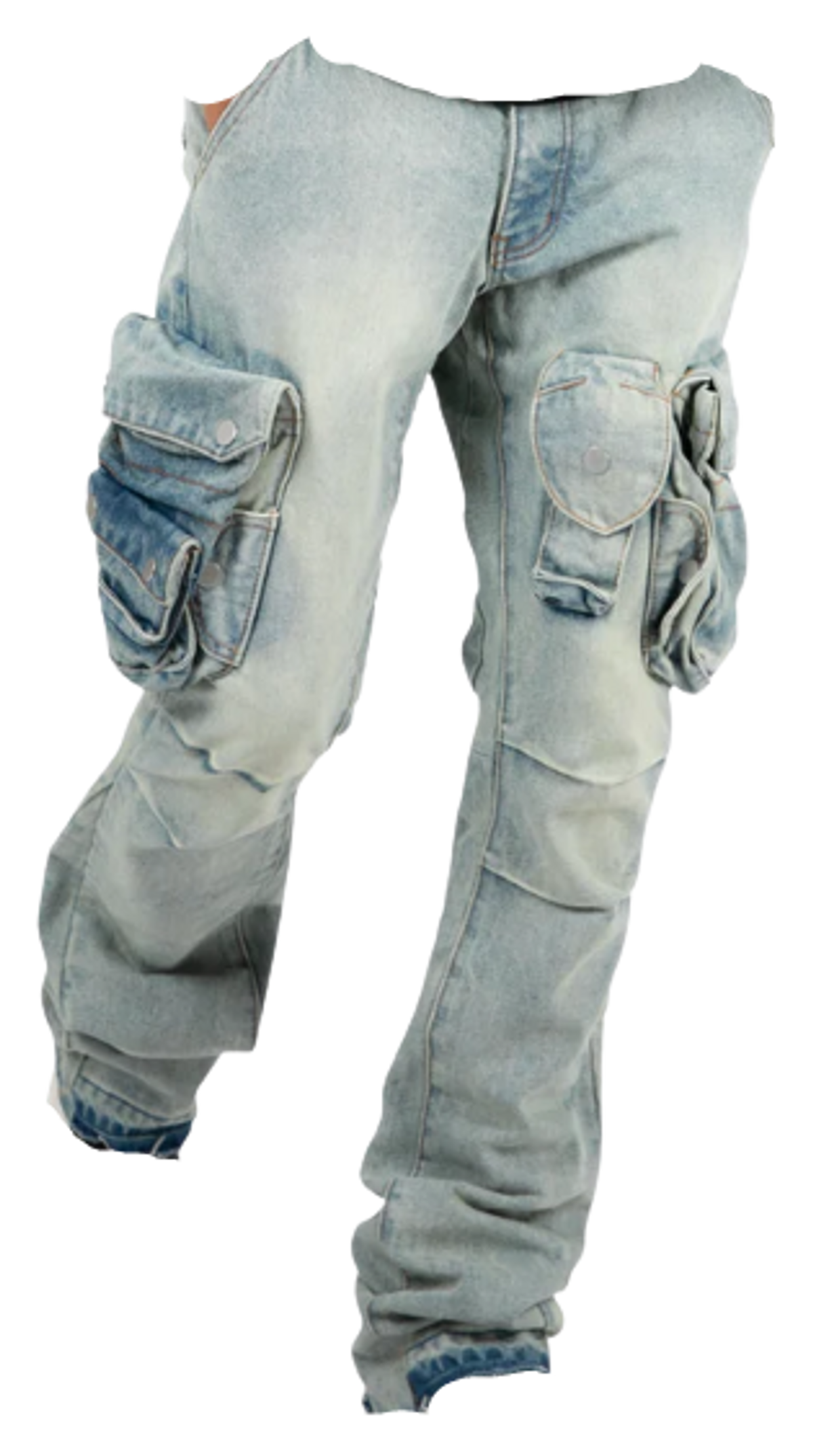 Mnml Vintage Blue B480 Cargo Flare Denim Jeans