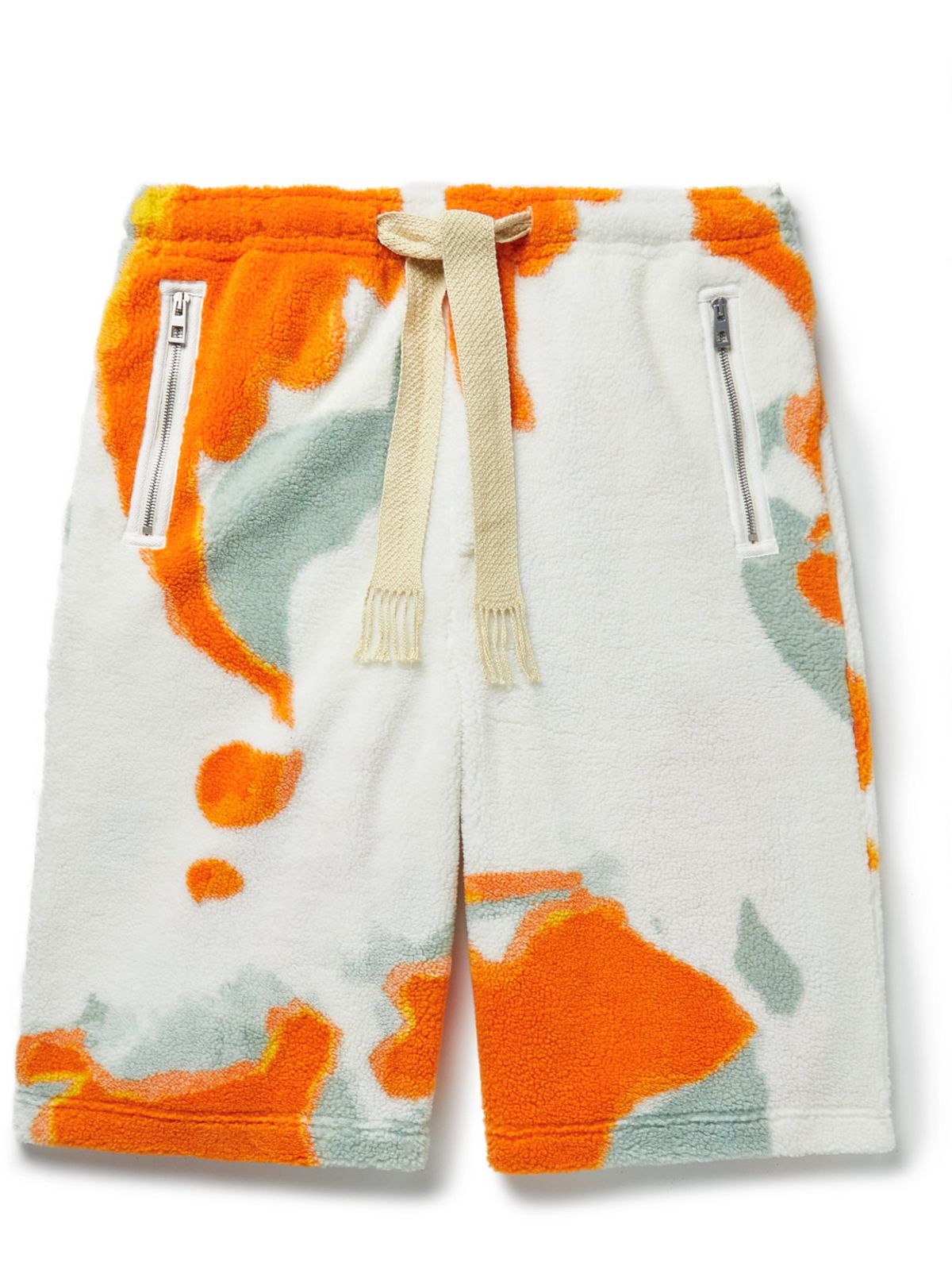 Loewe Wide leg Printed Fleece Drawstring Shorts WHAT S ON THE STAR loewe-wide-leg-printed-fleece-drawstring-shorts-what-s-on-the-star