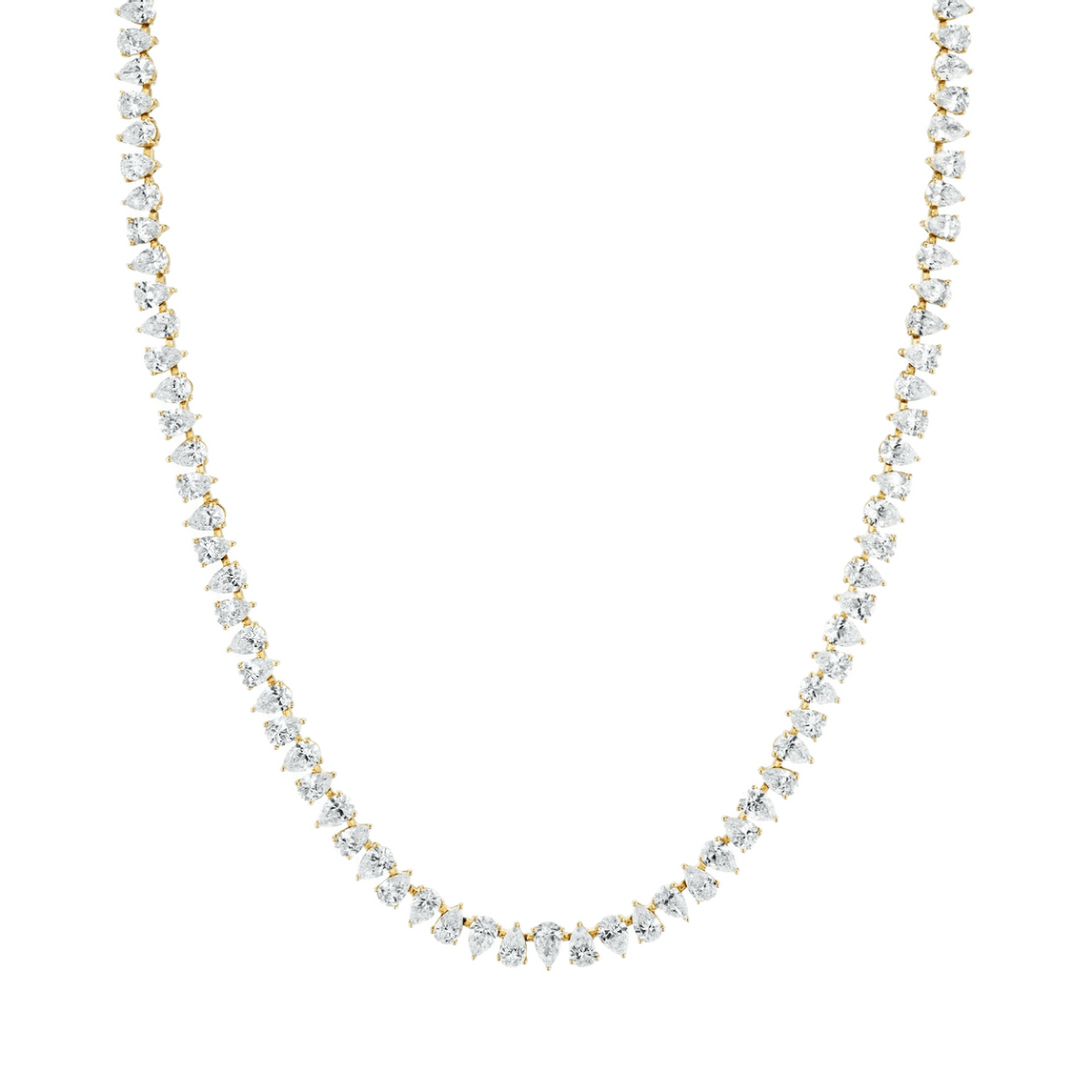 Logan Hollowell Reverse Water Drop Diamond Tennis Necklace