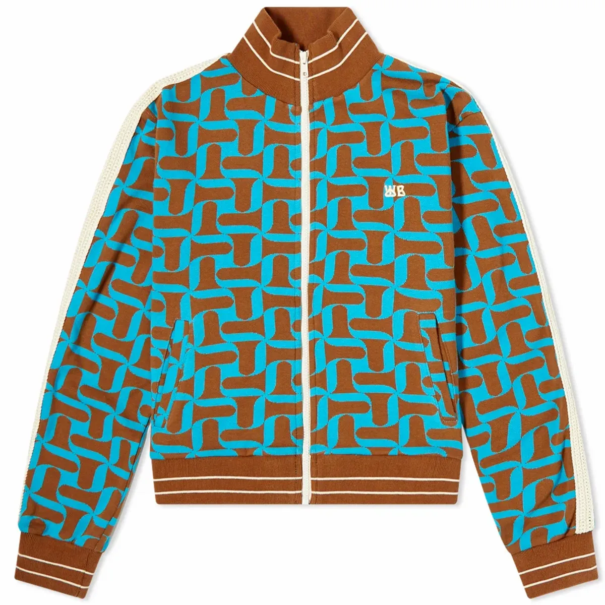 Wales Bonner Symphnoy Zipped Blue/Brown Track Jacket