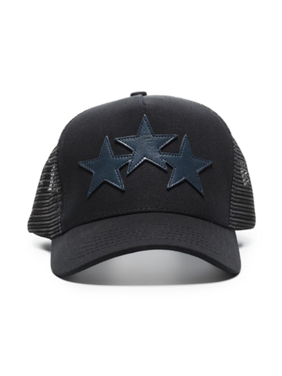 Amiri 3 Star-Patch Black/Blue Trucker Cap