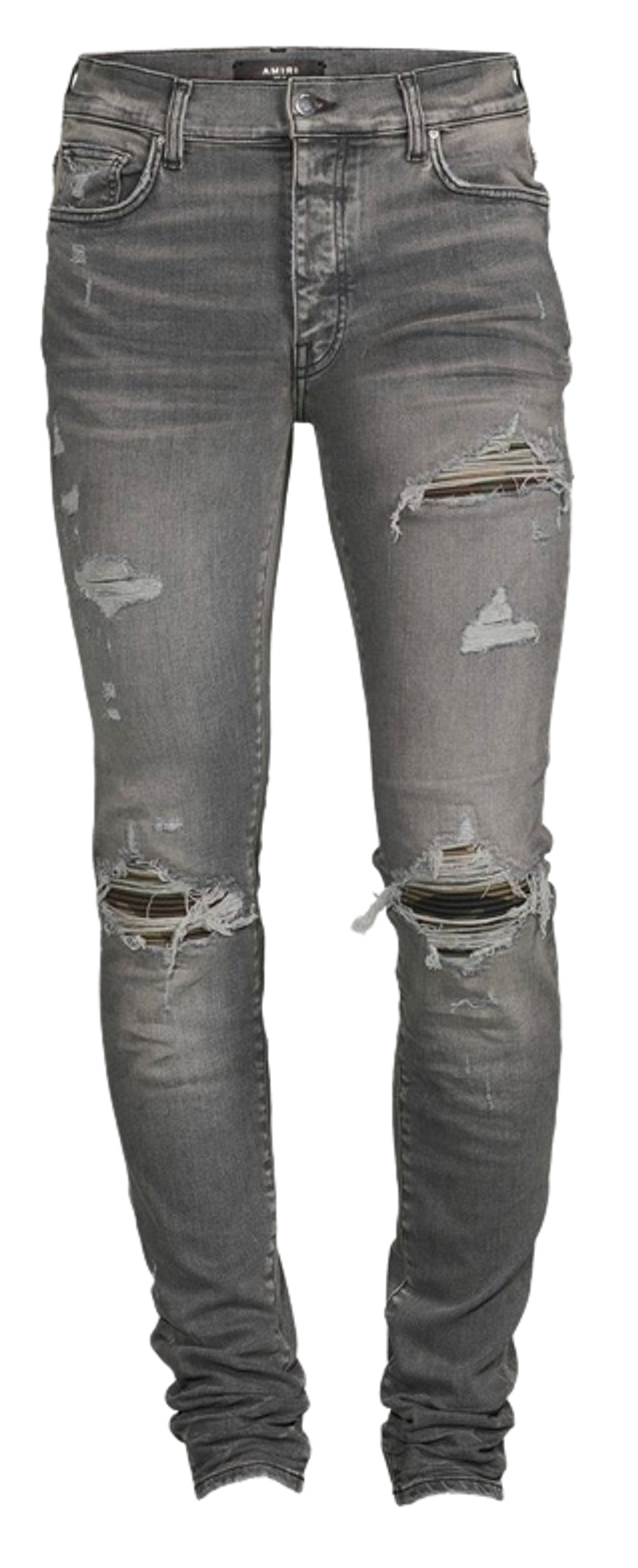 Amiri Mx1 Camo Distressed Skinny Jeans