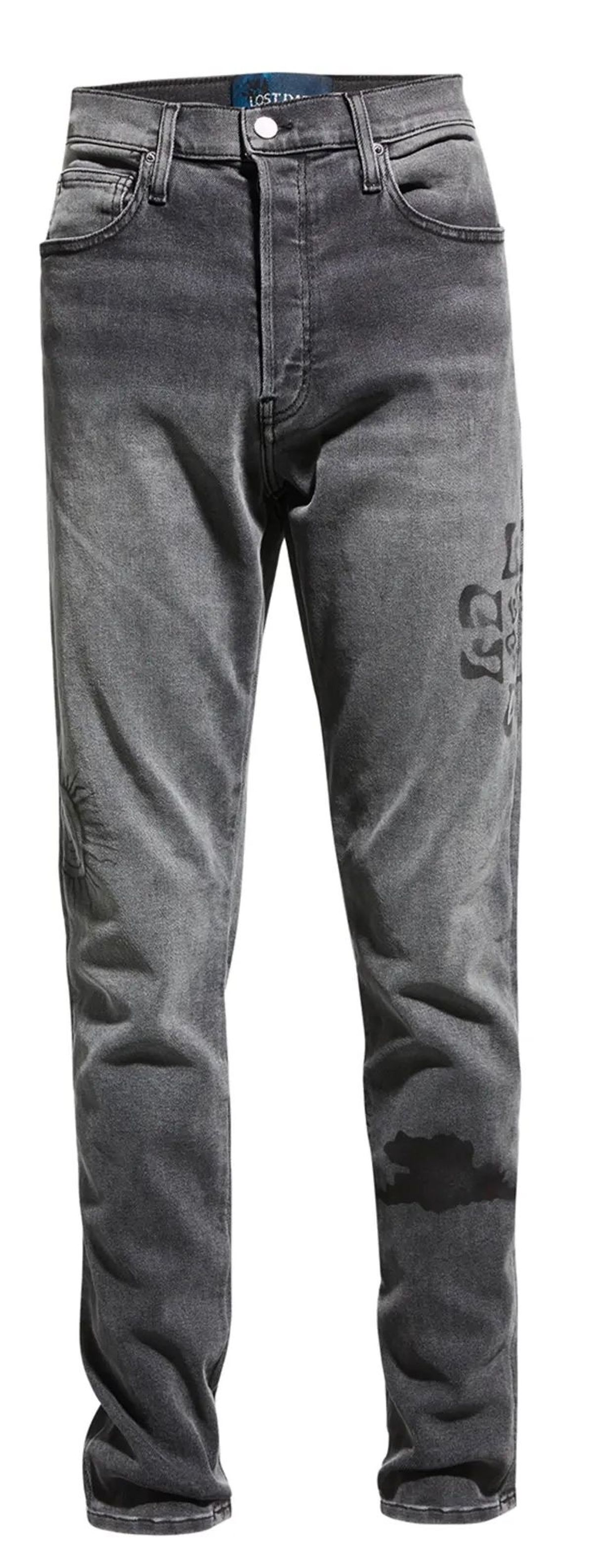 Lost Daze Cloud Faded Graphic Black Jeans