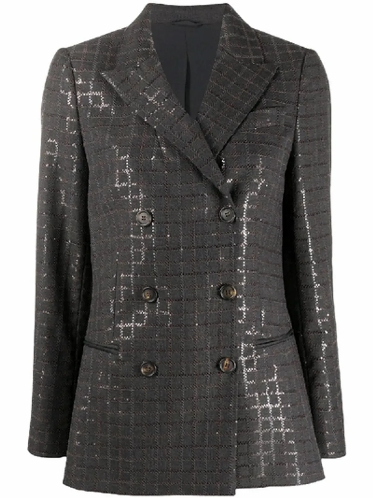 Brunello Cucinelli Sequin-Embellished In Grey Blazer