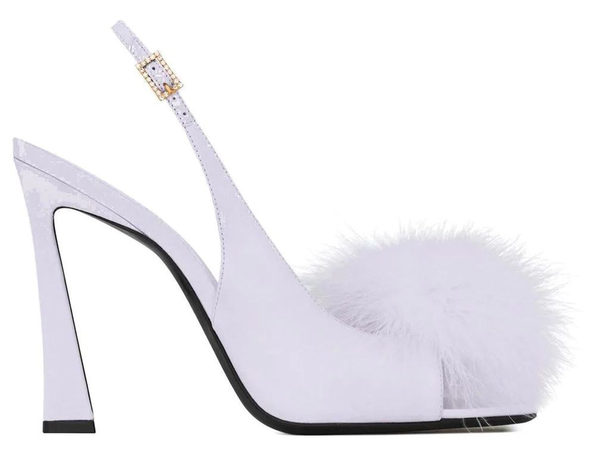 Saint Laurent Faux-fur Detail 110mm Sandals