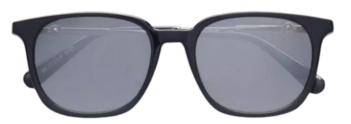 Moncler Shiny Black Rectangular Sunglasses