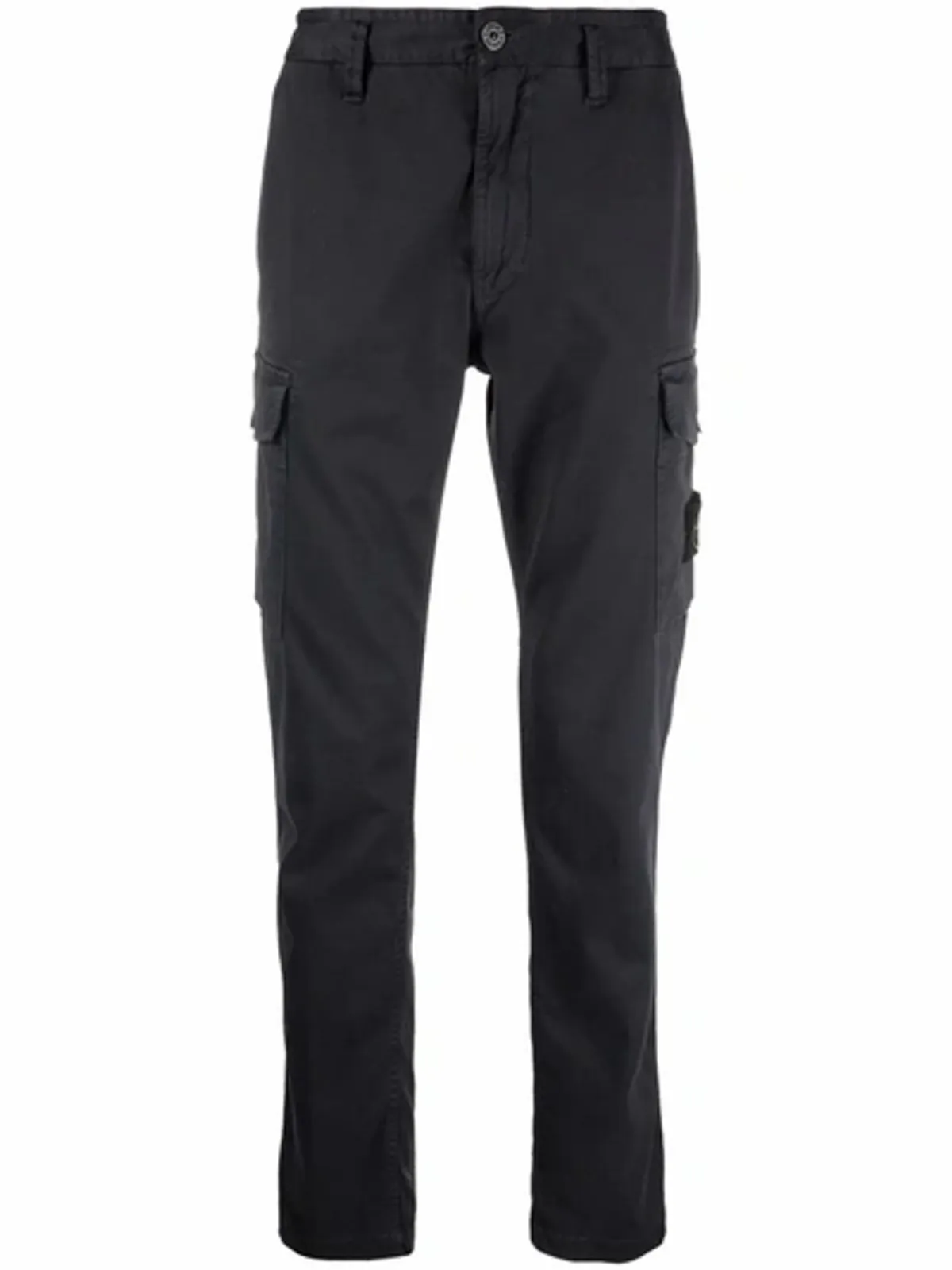 Stone Island Black Tapered-Leg Cargo Trousers