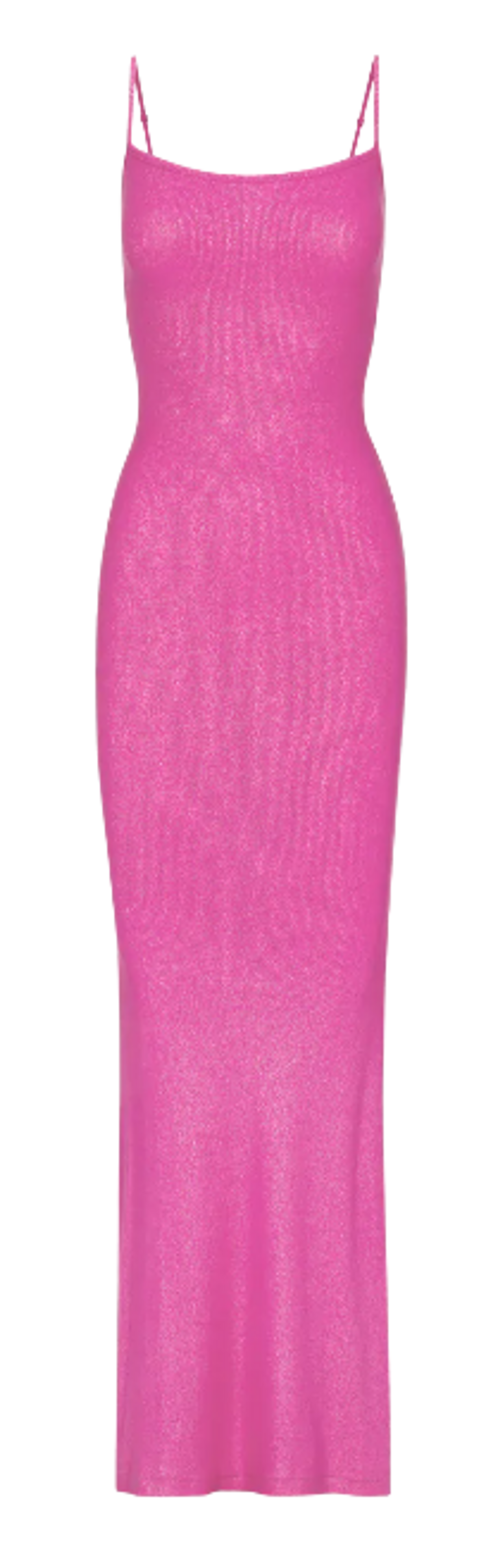 Skims Soft Lounge Shimmer Fuchsia Long Slip Dress