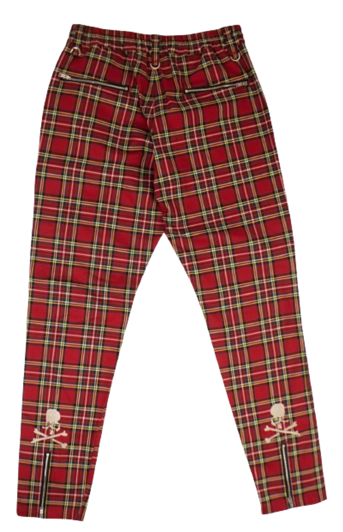 Mastermind Red Plaid Detachable Pouch Pants