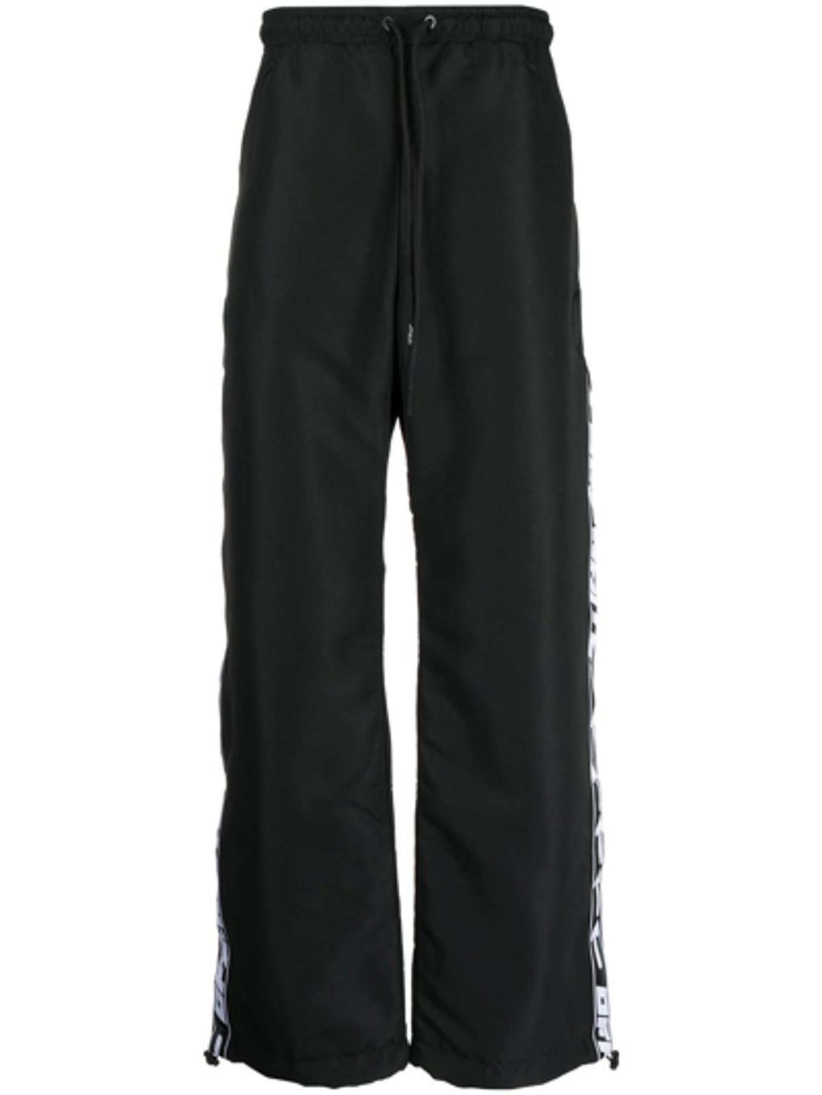 Off-White Drawstring Waist Straight Black Trousers
