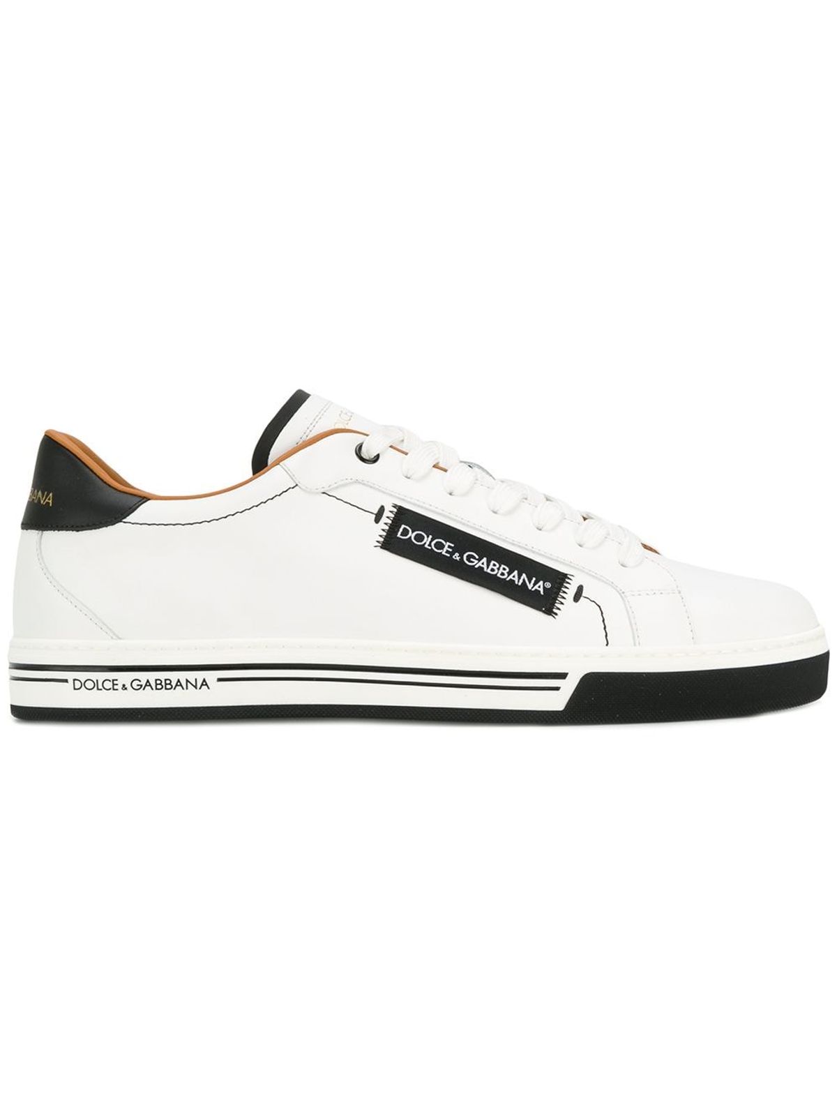 Dolce & Gabbana Roma Sneakers In Nappa Calfskin In White