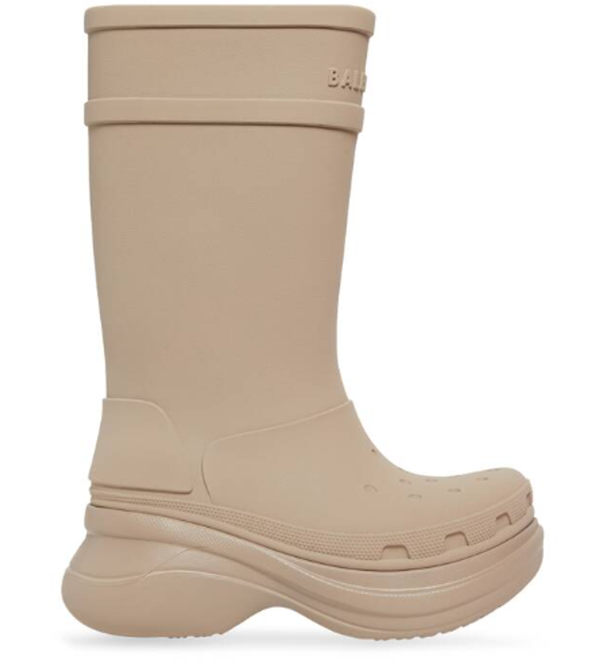 Balenciaga × Crocs Beige Rubber Boots