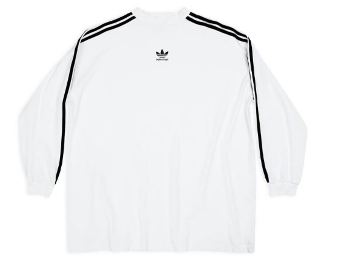 Adidas × Balenciaga White Oversized Long-Sleeve T-Shirt
