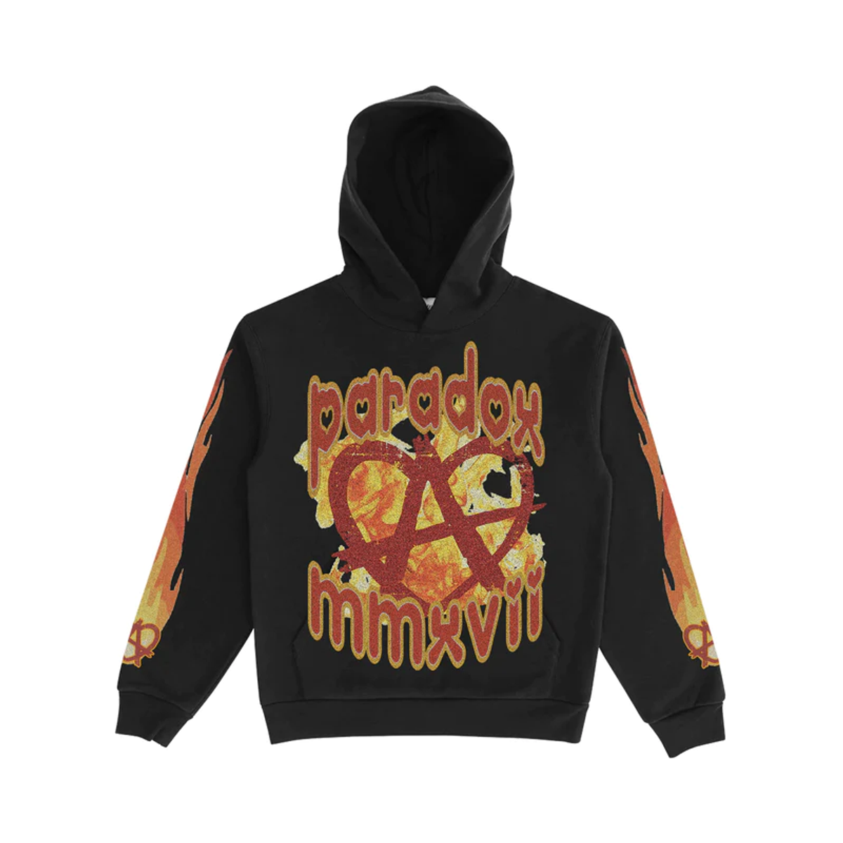 Paradox Hearts On Fire Lightning Arc Logo Hoodie