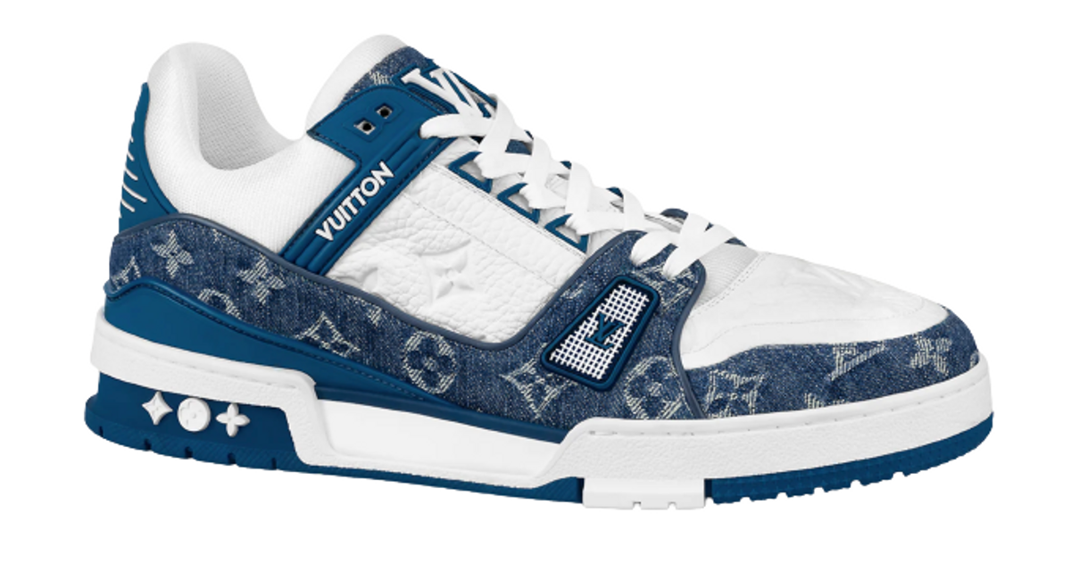 Louis Vuitton Monogram Denim LV Trainer Sneakers WHAT S ON THE STAR 