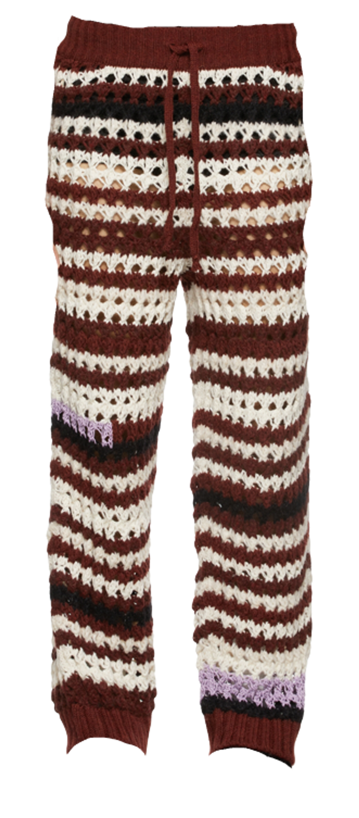 Marni Red And Off-white Crochet Sweatpants