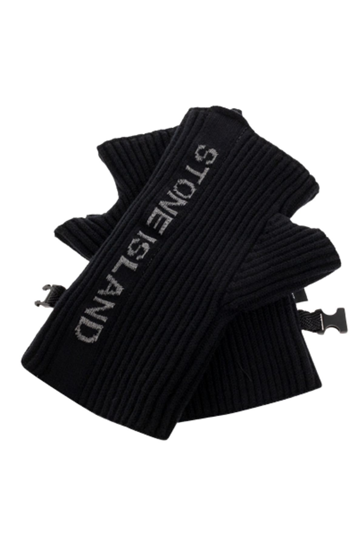 Stone Island Black Fingerless Gloves