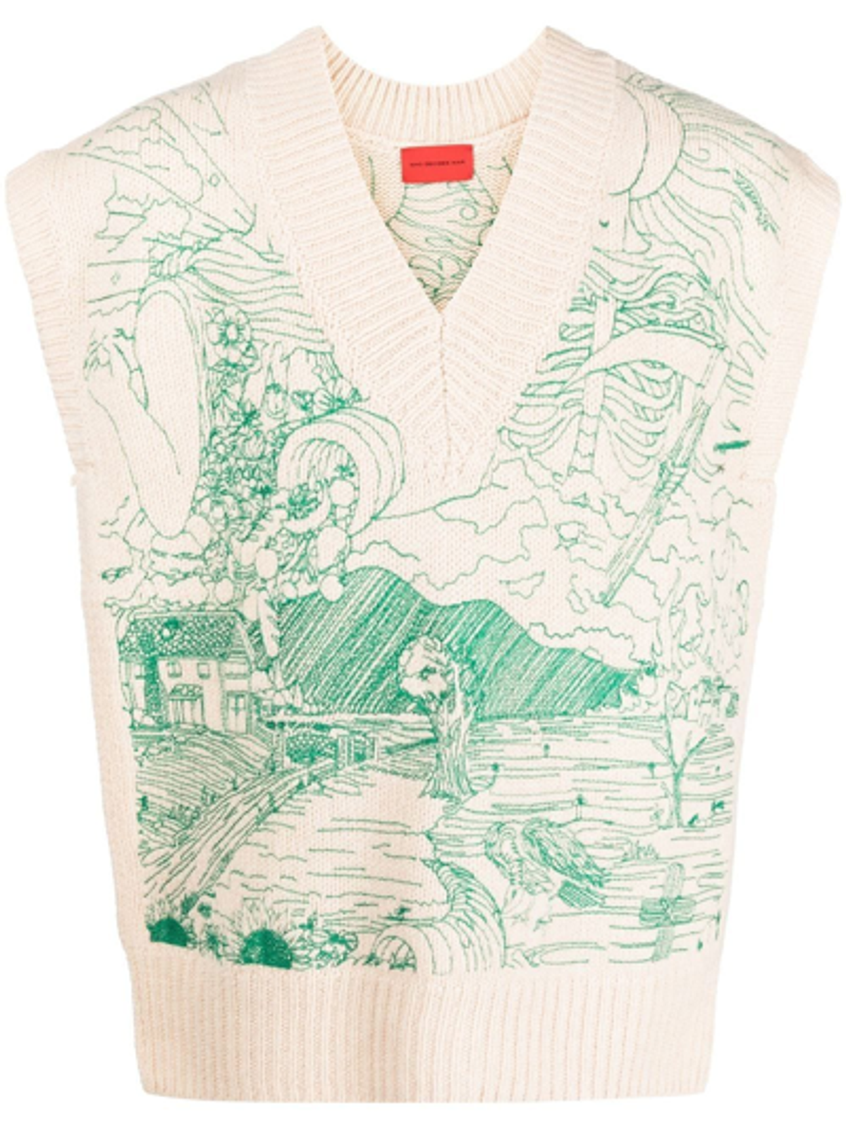 Who Decides War Duality Embroidered Knitted Vest