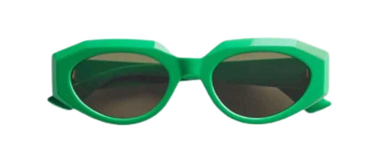 Bottega Veneta Green And Grey Angle Sunglasses