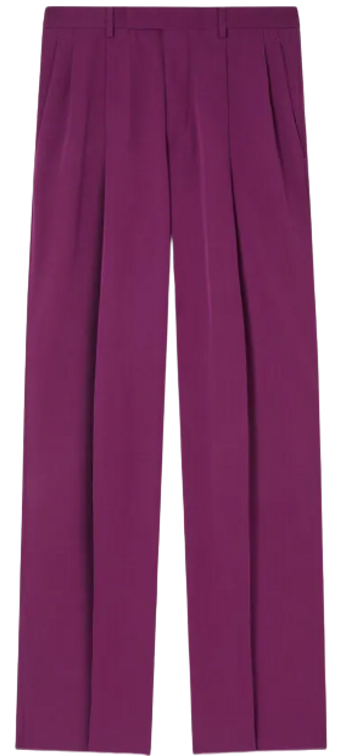 Versace Fuchsia Pleated Wool Trousers