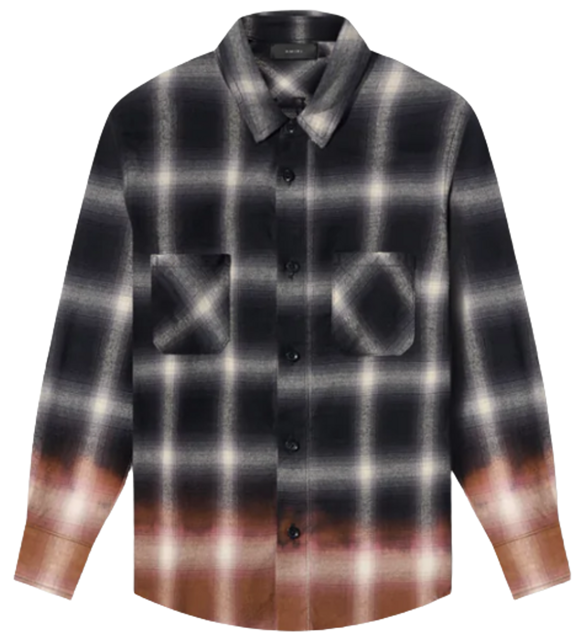 Amiri Black Bleached Shadow Plaid Shirt