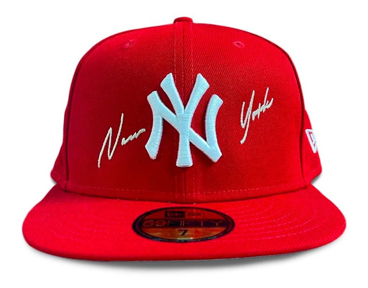 Demoworld C.R.E.A.M. - Red Ny Grey Uv 59Fifty Authentic New Era Fitted Hat