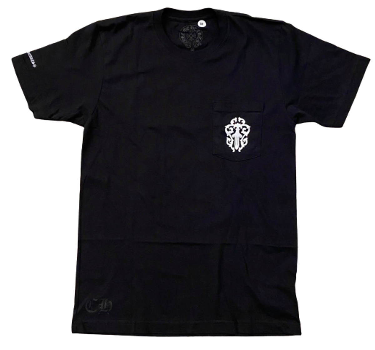 Chrome Hearts Half Script Dagger Black Short Sleeve T-Shirt