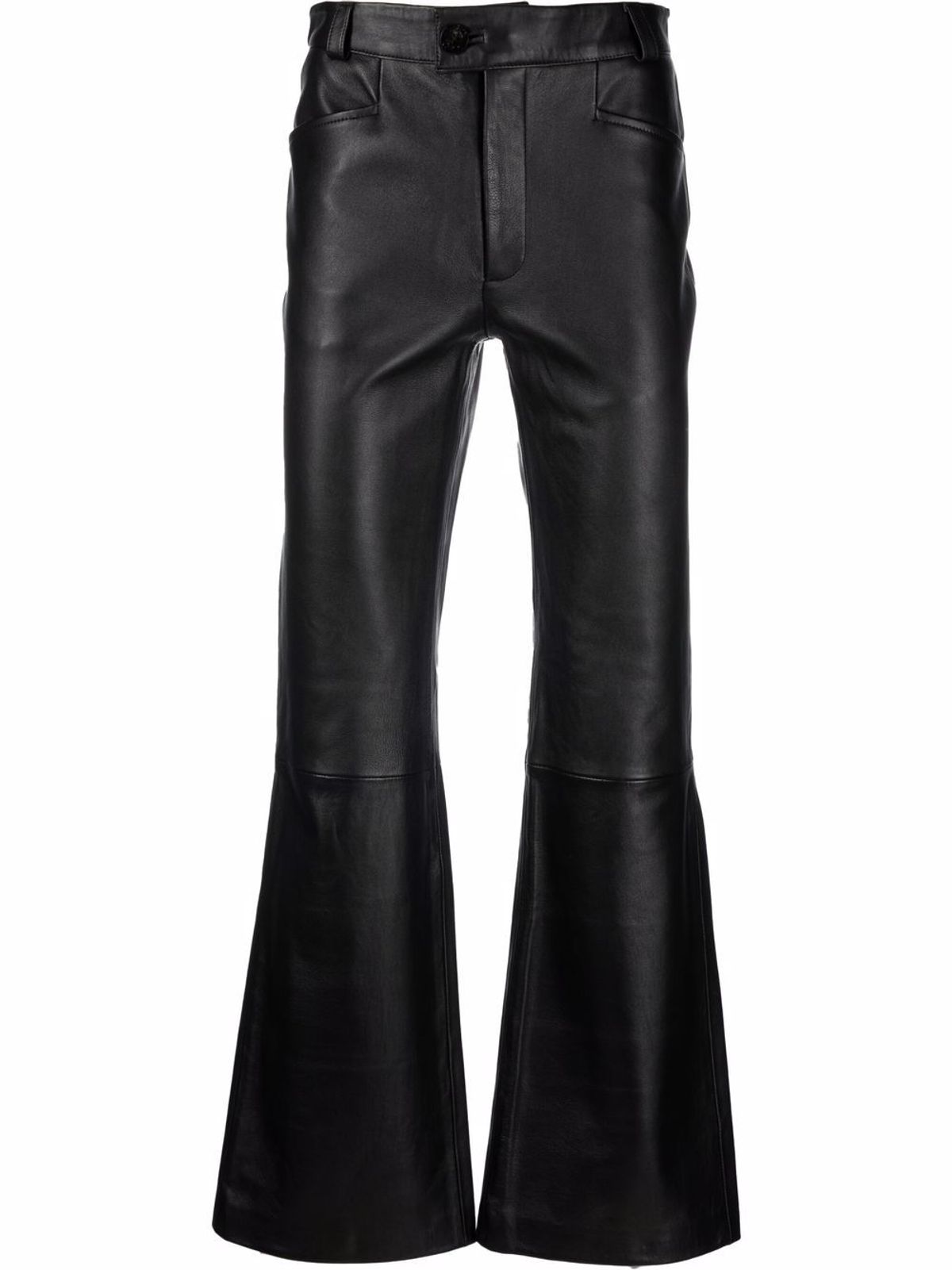Ernest W. Baker Black Flare Leather Pants