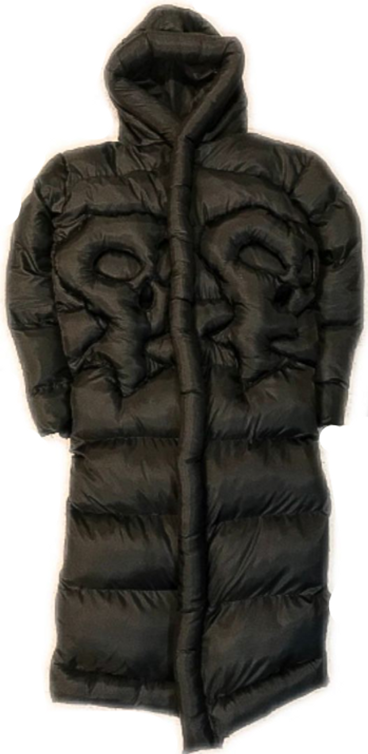 Dezdelmar Extended Proto-Type Long Nylon 3D Logo Black Puff Coat