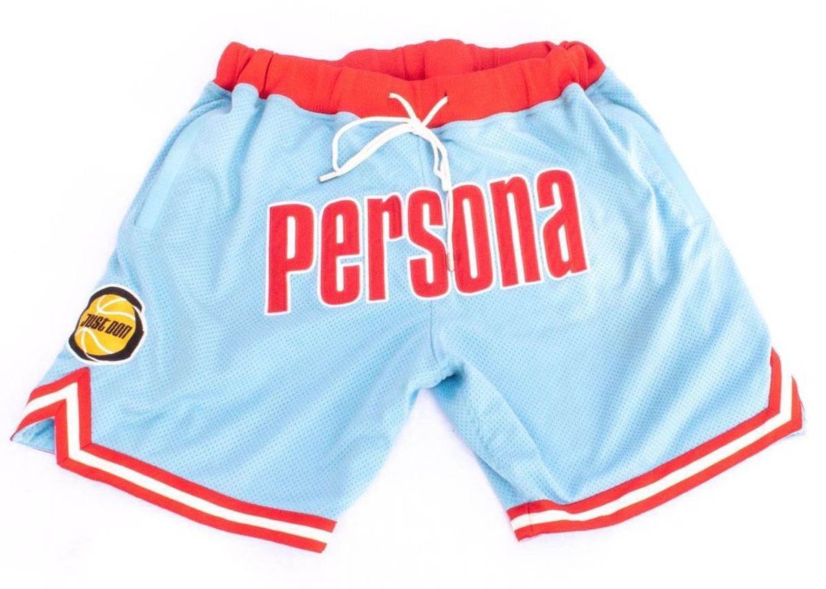 Just Don × Persona Logo Light Blue Red Shorts