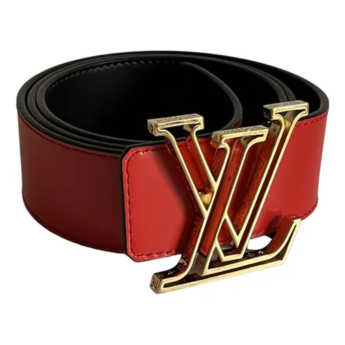louis vuitton red belt mens