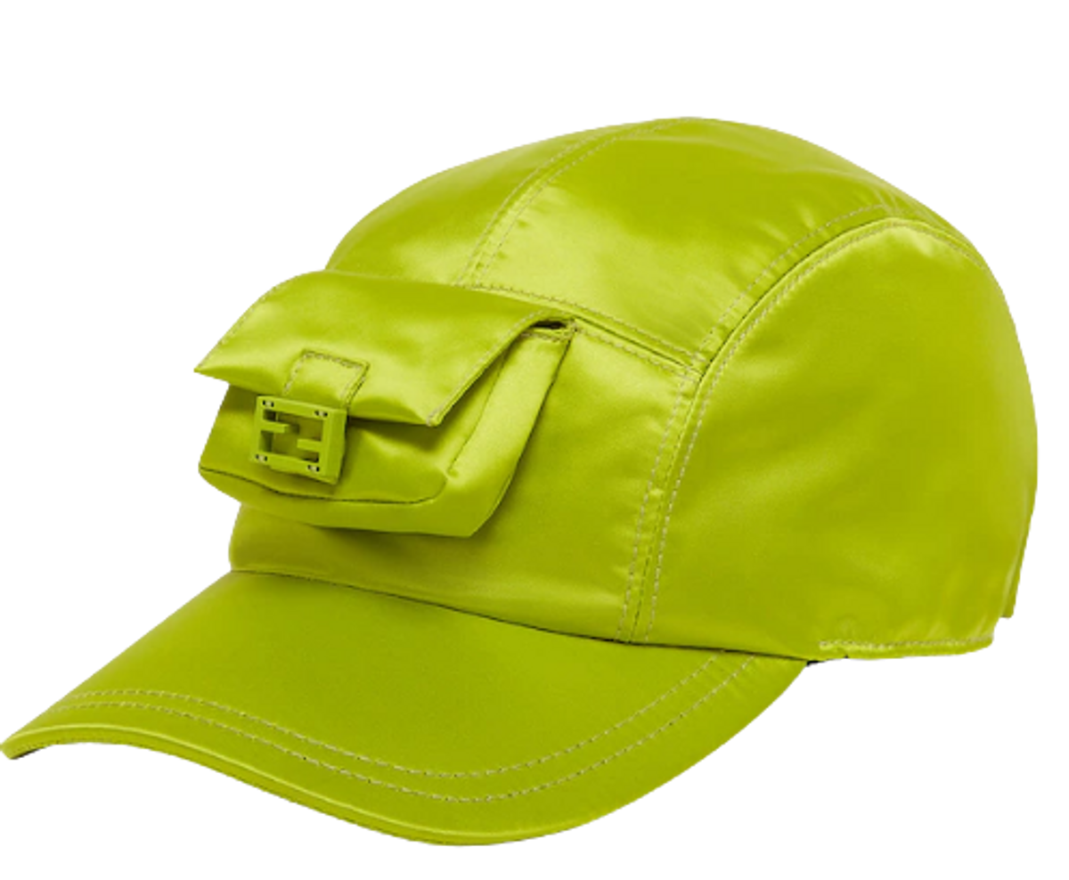 Fendi Acid Green Tech Fabric Baseball Cap