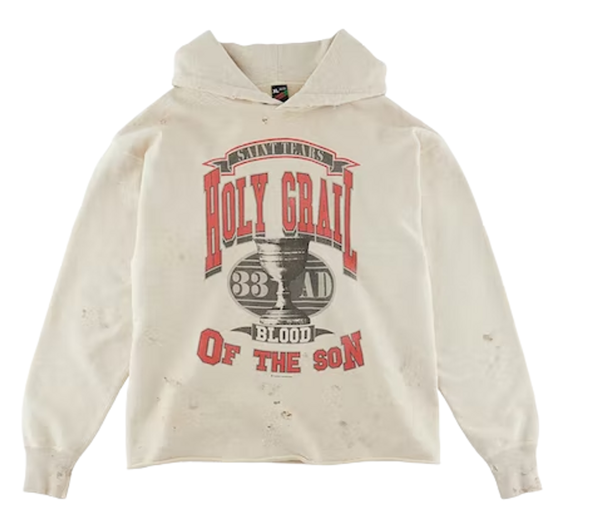 Denim Tears × Saint Michael Holy Grail Vintage Grey Hoodie